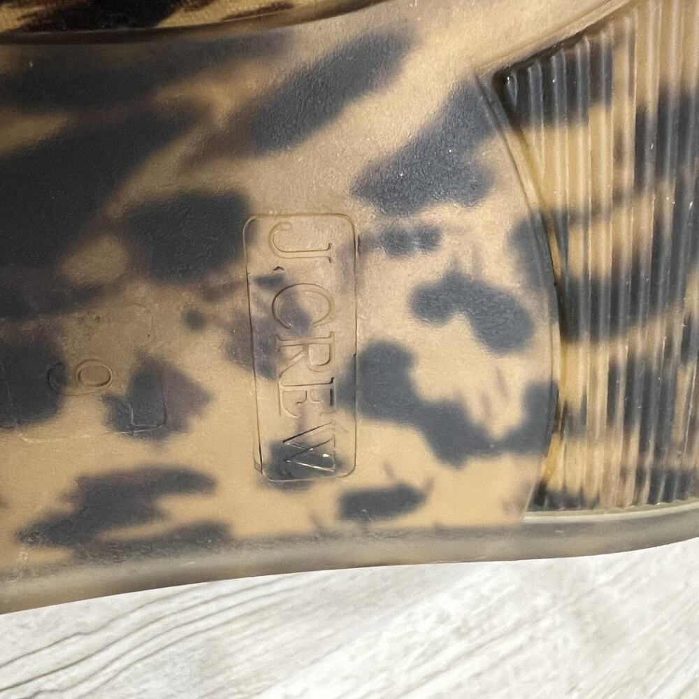J. Crew Leopard Chelsea Boots Women's Pull-On Ankle Rain Snow Booties Size 9 - Picture 8 of 10